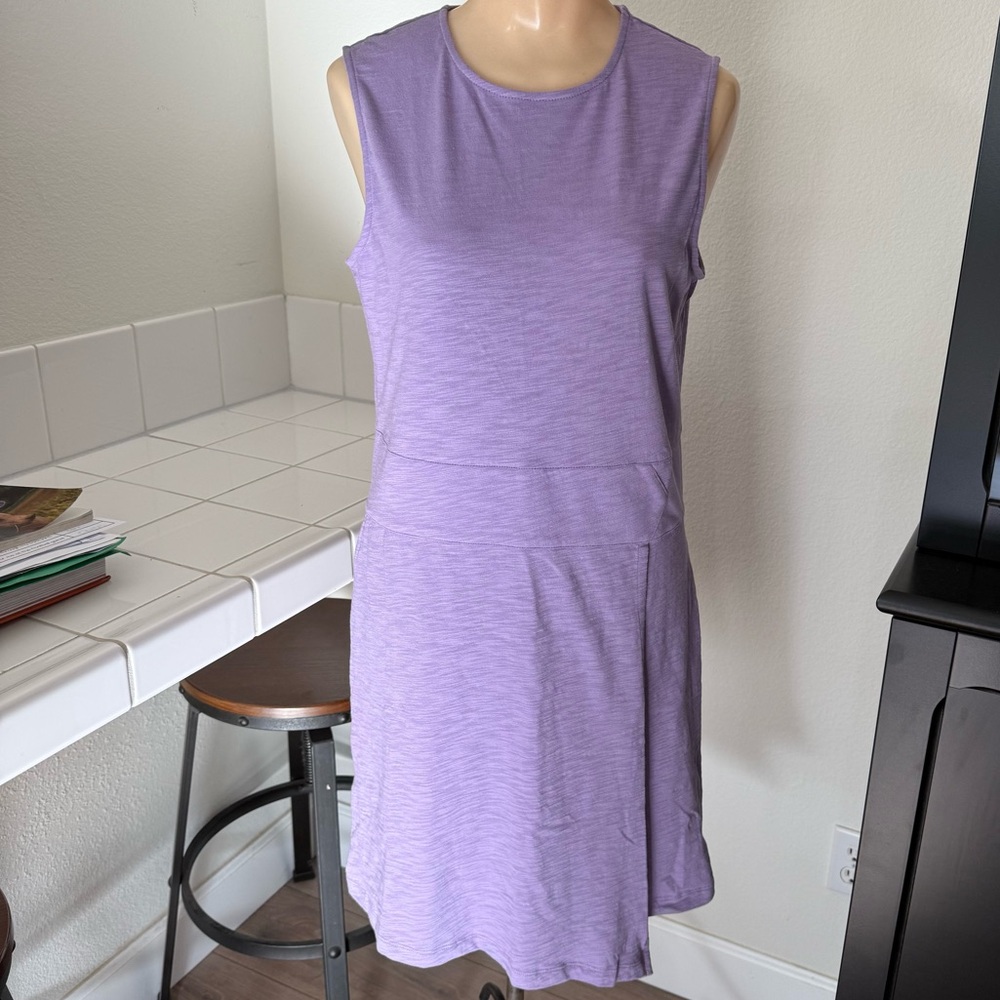 BNWT Leallo Purple Sleeveless Cotton Faux Wrap Dress Size Small